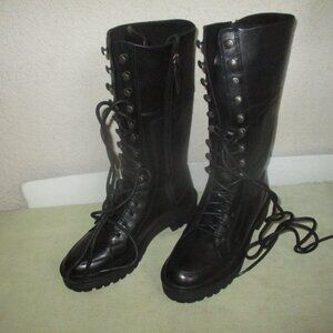 Harley-Davidson Dalwood 12” Black Leather Motorcycle Boots Full Zipper / Lace